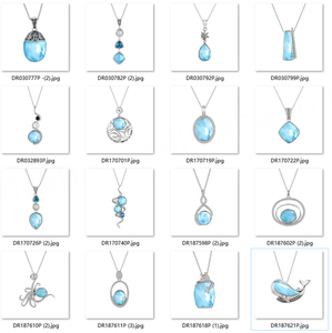 Nouveaux modèles de collier pendentif en argent sterling avec opale synthétique - Product Image 6