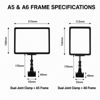 Support de signalisation rotatif A5 A6 pour prix, avec pince à double articulation, pour affichage d'étiquettes sur étagère en supermarché