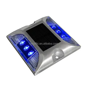 Rechargeable Cat Eye Road Marker With Reflective Aluminum Single Sided 4Way Led Solar Road Stud Light