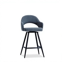 Tabouret de bar pivotant avec accoudoirs, style moderne et minimaliste, en fer forgé, pour la maison, les restaurants occidentaux, les bars et les salons