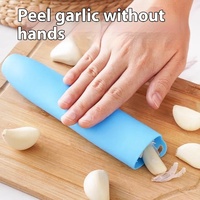 Gadget de cuisine facile à nettoyer, durable, en silicone de qualité alimentaire, éplucheur d'ail manuel et outils pour fruits et légumes, lavage à la main