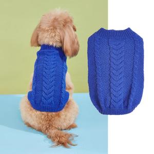 Tissu tricoté de Noël décontracté pour chiens chats pull de couleur unie pour animaux de compagnie mignon <span class=keywords><strong>à</strong></span> deux pattes <span class=keywords><strong>pâte</strong></span> frite torsadée Texture pull Style - Product Image 4