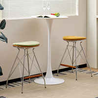 Chaise de bar vintage moderne, design nordique, tabouret de bar de comptoir, siège en tissu, chaise haute avec repose-pieds pour restaurant