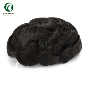 Tupé de encaje francés Octágono <span class=keywords><strong>para</strong></span> hombres pelucas transpirables tupé de cabello humano sistemas de cabello <span class=keywords><strong>Calvo</strong></span> duraderos - Product Image 4