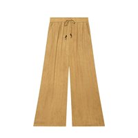 Ensemble pantalon et manteau YOYO pour femme, style européen et américain, coupe ample, manches longues, col en V, orné de perles, à lacets, couleur unie, longueur au-dessus du genou