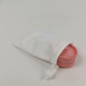 Bolsas con cordón de lino de muselina de colores Bolsa de algodón con cordón doble Bolsa con cordón cuadrado de algodón blanco pequeño ecológico - Product Image 6