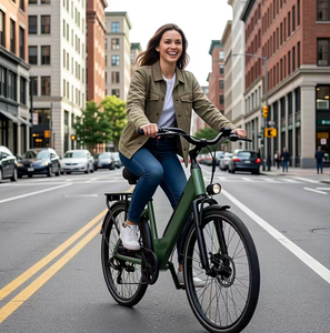 Vélo de ville électrique pour adultes, batterie lithium 48V, alliage d'aluminium, 7 vitesses, pneus larges, moteur à moyeu arrière, vente en gros de vélos électriques - Product Image 6