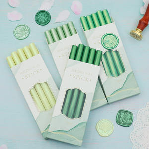 Bâton de cire de laque de feu de couleur 5 pièces en boîte de cire de sceau en résine avec verre délicat 5 pièces par boîte colorée - Product Image 1