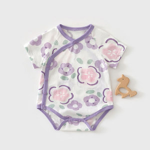 Body de Bebé para Verano, Manga Corta, Algodón Puro, Transpirable, Tejido de Punto, para Recién Nacida - Product Image 4