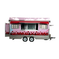Camión de Comida Móvil Pequeño con Diseño Floral Personalizado para Aperitivos, Remolque de Catering al Aire Libre para el Mercado de Miami