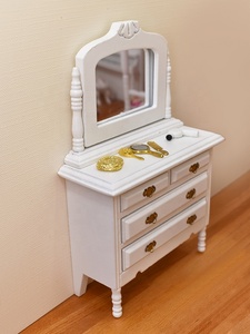 Mobilier Miniature pour maison de poupée, canopée de <span class=keywords><strong>lit</strong></span>, commode, armoire de chevet, accessoires, échelle 1:12 - Product Image 5