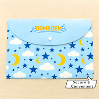 Estuche de Lápices de PVC con Diseño de Dibujos Animados, Bolsa de Archivo con Cierre, Bolsa de Papelería Kawaii, Carpeta de Documentos A4, Útiles Escolares para Niños y Estudiantes