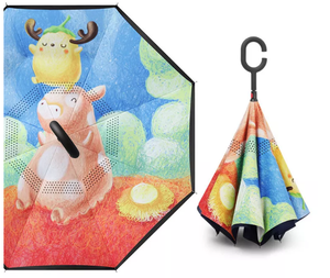 Dimanche Straight-Style Enfants <span class=keywords><strong>Parapluie</strong></span> <span class=keywords><strong>Licorne</strong></span> Imprimé Coloré Pongé Matériel pour Sl Étudiants Adultes Cadre En Métal - Product Image 5