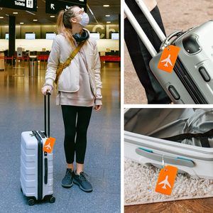 Silicone Luggage Tags for Travel Bag Suitcase Tags Standard Size Label <b>Flight</b> Baggage Accessories With Steel Loop Custom Logo - Product Image 2