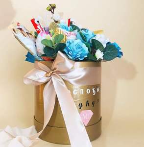 Custom Floral Package <b>Box</b> <b>Shaped</b> Round Boxes for Flower Store Delivery Matt Lamination Embossing UV Coating Printing Handling - Product Image 3