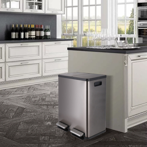 J & L OEM 40L ngăn kép thùng rác bằng thép không gỉ | Chống Thấm Nước Chống vân tay | Thiết kế bàn đạp đôi để phân loại dễ dàng - Product Image 5