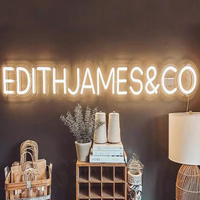 Letreros LED de Neón Personalizables e Impermeables para Decoración de Hogar, Oficina, Centros Comerciales, Empresas y Escuelas - 22 Opciones de Color, Montables en Pared