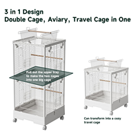 Nouvelle conception de cage à oiseaux de luxe de grande taille sur roues, en matériaux sûrs, volière extérieure, cage de transport pour l'élevage