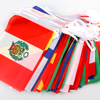 Banderoles personnalisées banderoles bannière mini polyester tissu chaîne drapeau différents pays suspendus chaîne drapeau