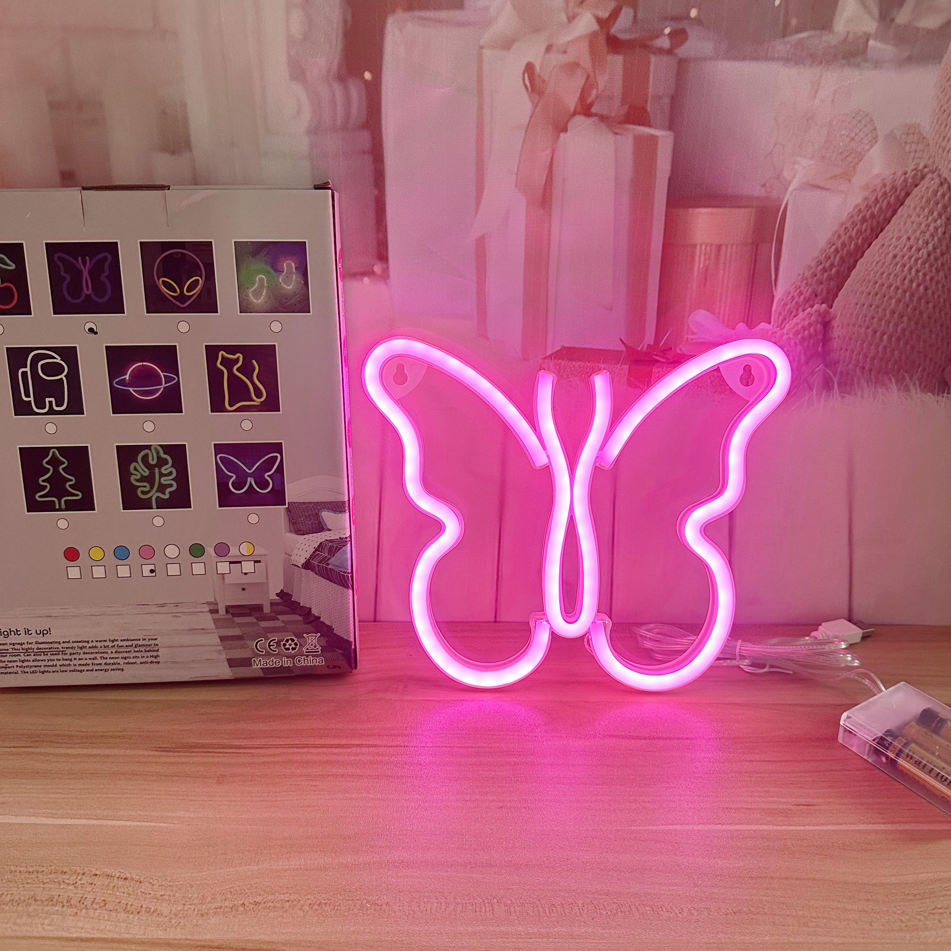 Cross-Border Christmas RGB Flex Neon Light Bar Luminous Butterfly Hose Billboard Plastic Body for Background Wall Decorations