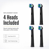 Ensemble de brosses à dents électriques rotatives E7 avec 4 têtes de brosse rondes, blanchiment, élimination de la plaque dentaire, soins bucco-dentaires rechargeables pour adultes