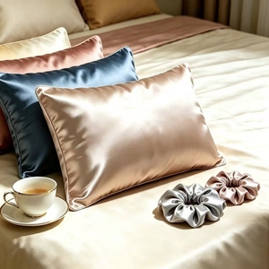 22 mm 100% Mulberry <strong>Silk</strong> Pillowcase Custom Embroidered Pure Pillow case With Certificate Serves Both Home and Hotel. - Product Image 3