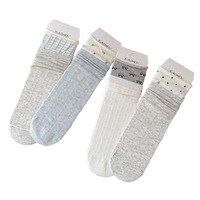 Chaussettes mi-mollet respirantes en coton sans couture pour femme, style Miu, à bord festonné, motif floral en maille fine, avec nœud sans couture