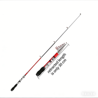 Canne à pêche télescopique portable en fibre de carbone, 1m, 1.2m, 1.5m, poignée confortable, action lente, pour pêche sur glace et en lac