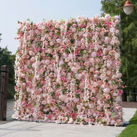 2x2M 3D zijden rozenbloemen wandpaneel voor bruiloft, afstuderen, Kerstmis, huisdecoratie - realistisch, lichtgewicht, modern design