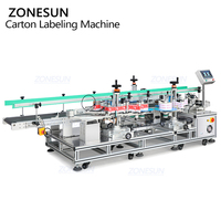 Machine d'étiquetage automatique verticale ZONESUN ZS-TB300T à trois têtes pour les côtés et les coins des surfaces planes des cartons