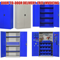 Armoire à outils robuste en acier, armoire de rangement pour garage, organisateur à panneaux perforés, armoire mobile verrouillable pour atelier