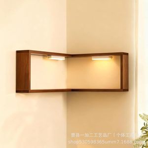 Wooden Corner <b>Shelf</b> Wall Mounted Floating Storage <b>Rack</b> For Christmas Decor And Toys - Product Image 5