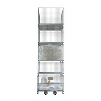 Cage de stockage en acier à mailles métalliques pliables, conteneur à palettes empilable, galvanisé à chaud, capacité de 500 kg, utilisation en entrepôt