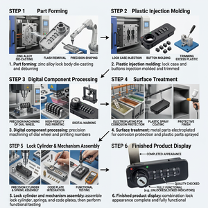 Serratura Digitale Meccanica YH3751 con Combinazione di Tasti, Alta <span class=keywords><strong>Sicurezza</strong></span> Antifurto per Armadietti e Cassetti, Costruzione in Lega di Zinco - Product Image 6