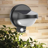 Appliques murales solaires à LED pour jardin extérieur avec capteur de mouvement de sécurité Corps en plastique étanche IP44 pour l'utilisation de la cour paysagère et du patio