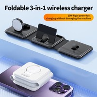 Pengisi daya cerdas lipat 15W, pengisi daya nirkabel cepat 3 dalam 1 dengan Logo kustom untuk iphone 17 Pro Max