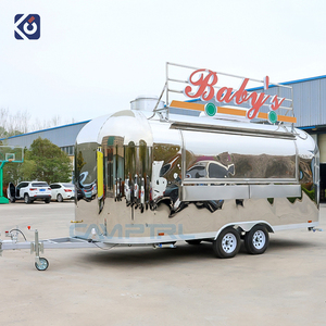 CAMPTRL Nuevo Remolque <span class=keywords><strong>de</strong></span> Comida para Hot Dogs, Carrito Móvil <span class=keywords><strong>de</strong></span> Acero Inoxidable, Camioneta Multifuncional para Vendedores <span class=keywords><strong>de</strong></span> Comida con Cocina Completa - Product Image 1