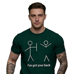 T-shirt humoristique « I Have Got Your Back » avec dessin de personnage en bâtonnets, motif humoristique pour meilleur ami, haut graphique en coton surdimensionné à manches courtes, style streetwear, haut décontracté - Product Image 6