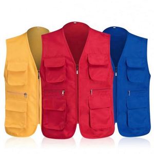 High Quality Reversible Men's Waistcoat Vest Multi-Pocket Zipper Summer Fashion V-Neck Sleeveless Breathable Reversible - Product Image 5