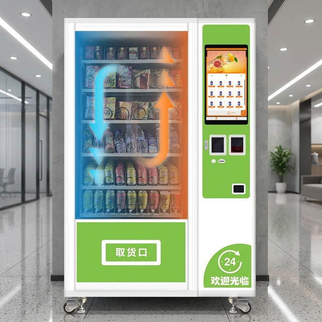 24 Hours Self-service Vender Vending Machine Snacks and Drinks Combo LED Light Vending Capsule Defog Function Vending Machine