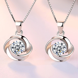 Gioielli in zircone versione coreana, collana a prima vista, collana con zircone rotante - Product Image 2