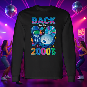 T-shirt vintage retrò anni 2000 a maniche lunghe, girocollo, stampa digitale, unisex per adulti, ideale per feste - Product Image 3