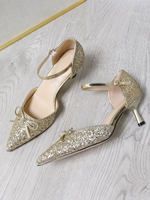 Pumps à bout pointu confortables avec talons fins, dessus en nylon - Tendance mode toute l'année