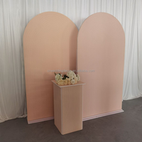 Décoration de toile de fond pour cérémonie de fiançailles ZKAI, ensemble de panneaux en acrylique ondulé pour socle de gâteau et arche, pour fête de mariage