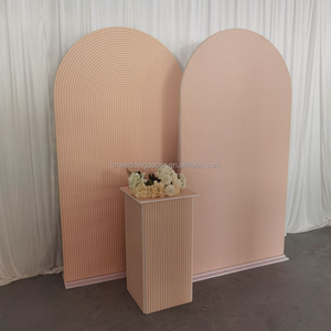 Decoración de Fondo para Ceremonia de Compromiso ZKAI, Panel de Acrílico con Diseño de Ondas, Set de Arcos y Soportes para Pastel, para Bodas y Fiestas - Product Image 2