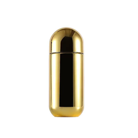 Bouteille en plastique PET de 100 ml, 175 ml, 280 ml couleur or UV avec bouchons à vis électroplaqués pour l'emballage de suppléments vitaminiques et de bonbons