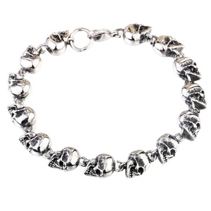 Conjunto de pulsera y collar con diseño de calavera, acero inoxidable, unisex, joyería gótica, conjuntos de joyería de moda para fiestas - Product Image 5