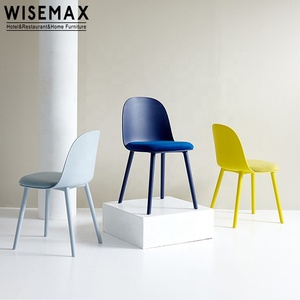 WISEMAX-Silla de comedor de cuero con marco de plástico, muebles modernos y sencillos, de alta calidad, para comedor - Product Image 1