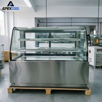 Vitrine réfrigérée haut de gamme en acier inoxydable pour charcuteries et pâtisseries, idéale pour cafés et supermarchés