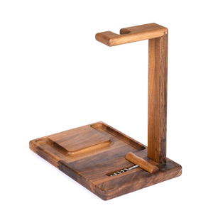 Estante para vinos de madera maciza de acacia con soporte para copas y tabla de quesos para servir vino - Product Image 3